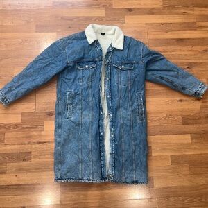 Men's Blue Sherpa-Lined Denim Jacket